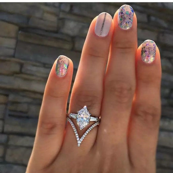 Jewelry - 925 Silver Ring Marquise Cut White Saphire